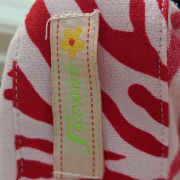 Animal Love Red and white Top Red and White Zebra Print Buttondown Blouse - Picture 5 of 10